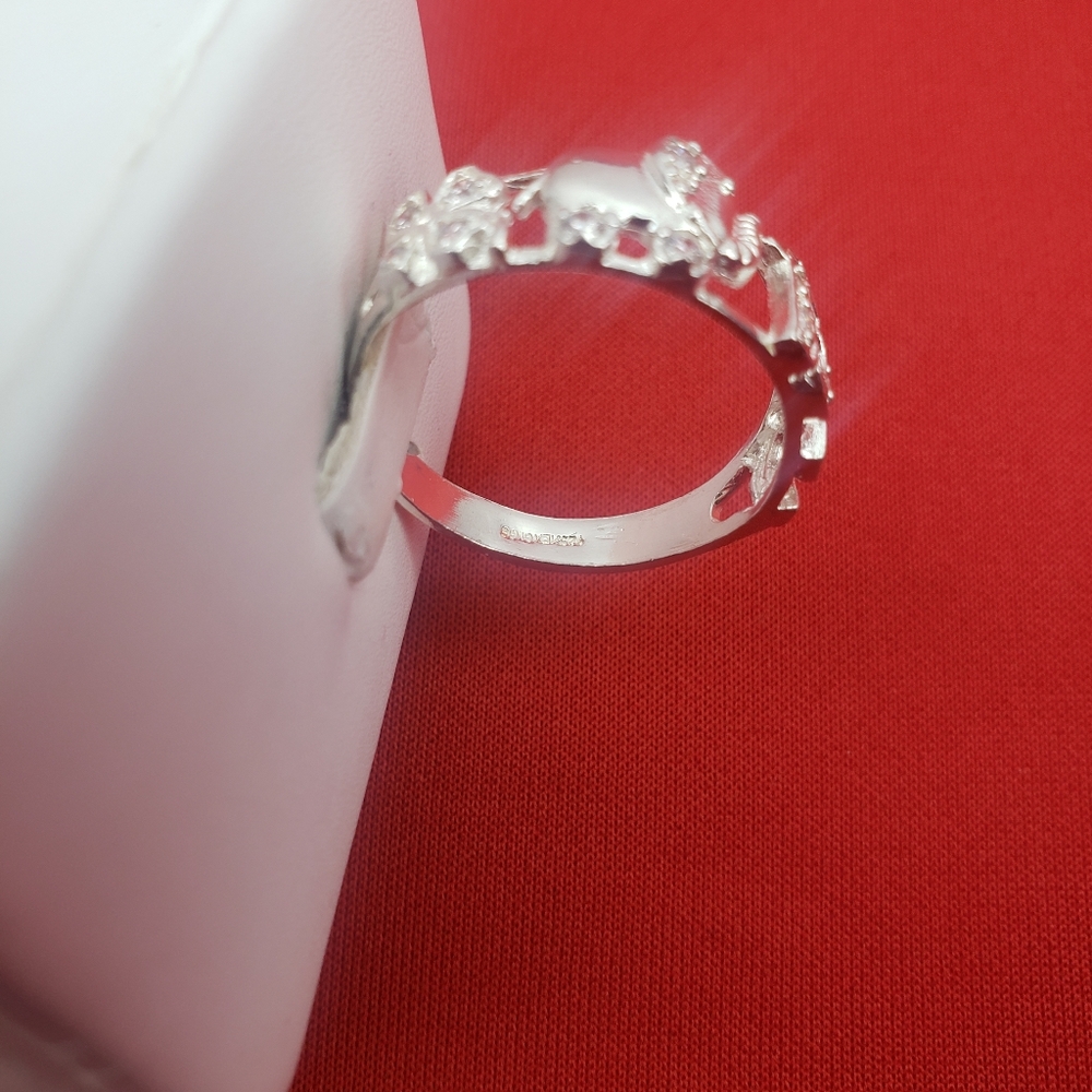 925 real solid sterling silver men's with zircon ston  Good Luck Symbol Sz‎ 11.5 - Picture 14 of 16